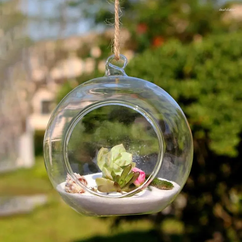 Vaser klar blomma hängande vas glas planter suckulenter växt boll container hem dekor trädgård plantering flaskpanna