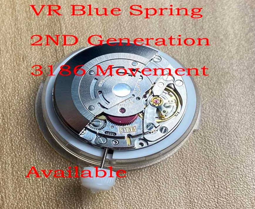 VR 3186 MOVIMIENTO Fecha de ajuste en sentido horario de 2da generación Arreglo de resorte azul a cualquier 3186 Relojes de movimiento por minorista total5986283