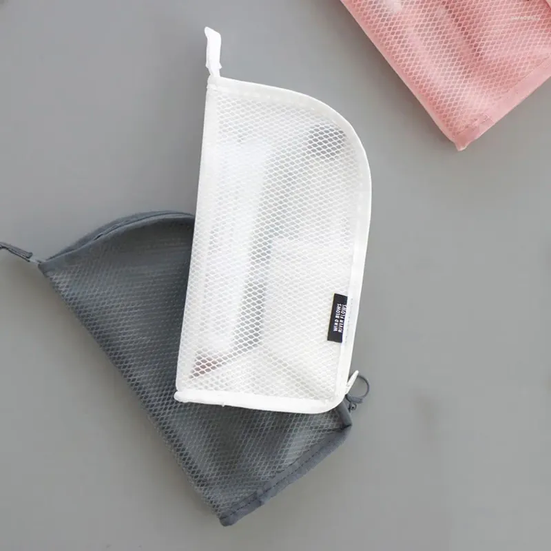化粧品バッグジッパー1 PC歯磨き粉歯ブラシストレージバッグトラベルメイクアップブラシメッシュ洗浄オーガナイザー