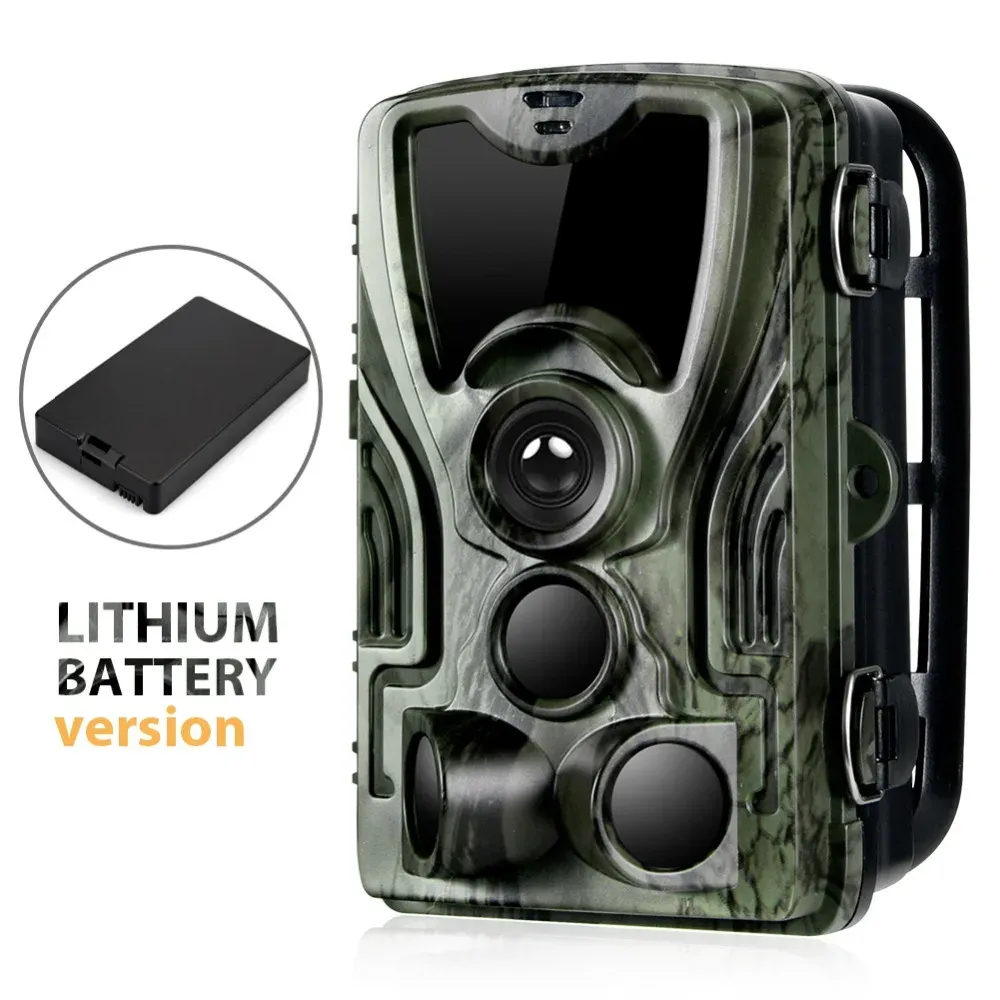 Caméras Caméra de chasse au sentier avec une batterie au lithium de 5000mAh 20MP 1080p IP65 Traps photo imperméables 0.3S Surveillance sauvage