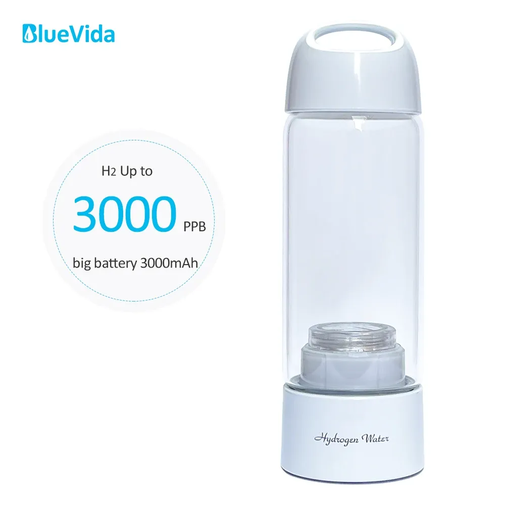 Bottle bluevida Nieuwe 3000 mAh grote batterij en spepem hoge concentratie waterstofwatergenerator, eenvoudige stijl waterstofwaterfles
