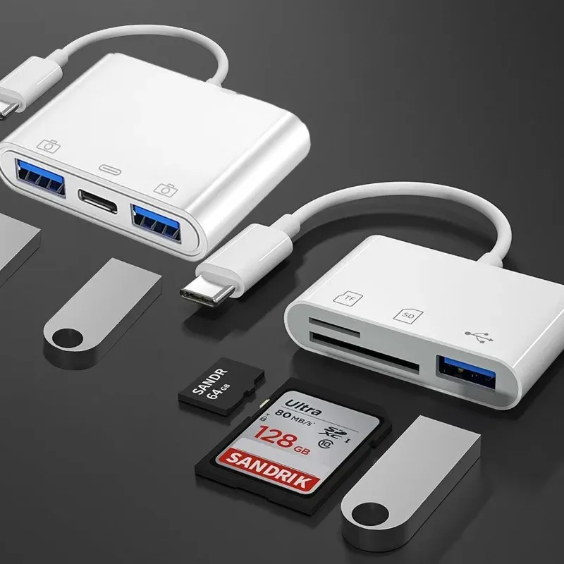 NEU 2024 3 in 1 SD TF -Kartenleser für Apple iPhone 14 12 13 11 Pro Max XR XS USB C -Kamera -Konverter für iPad Android -Laptop OTG -Adapter1.