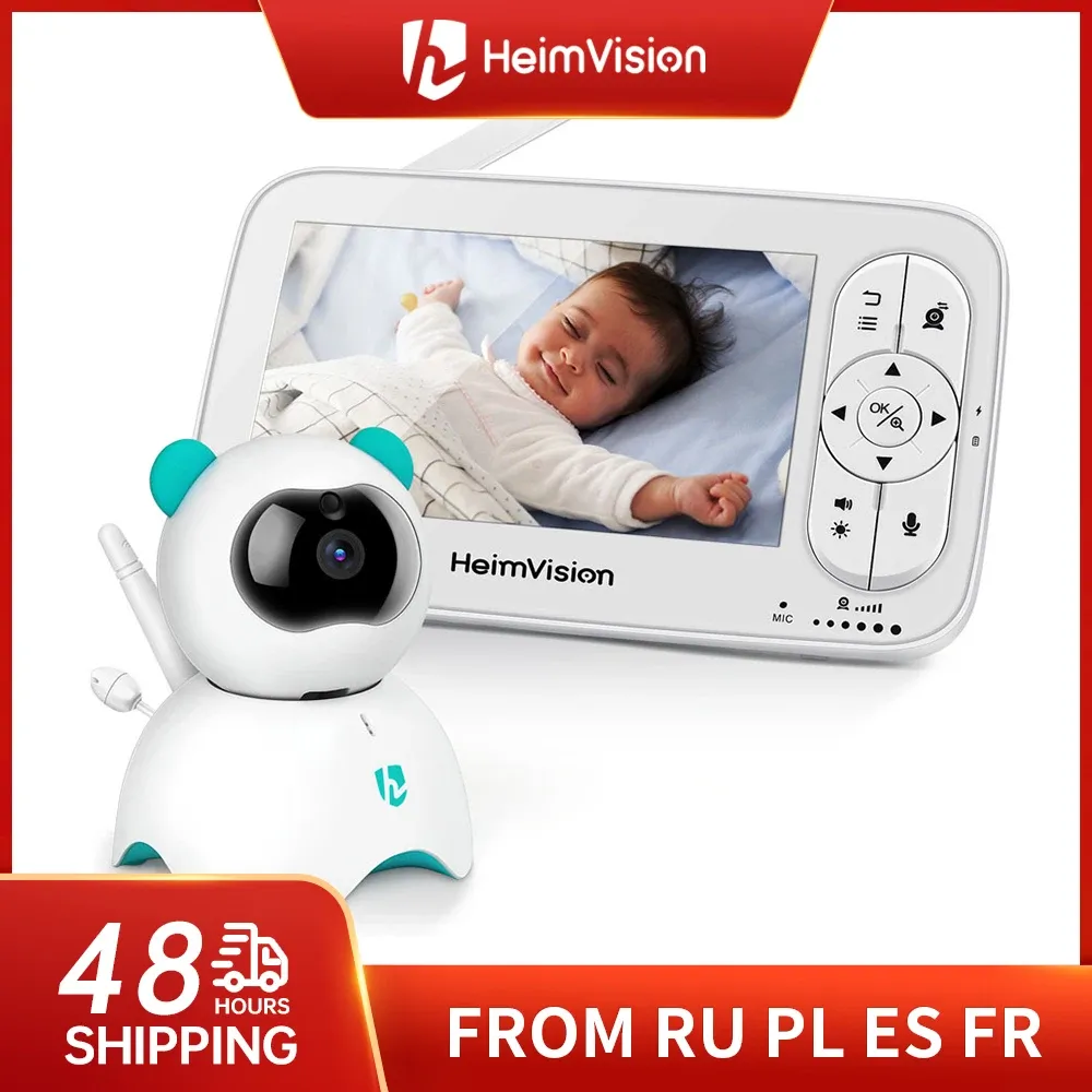 Monitore Heimvision HM136 Babyphone mit Kamera Wireless Video Nanny 720p HD Security Nachtsicht Temperatur Schlafkamera 5,0 Zoll