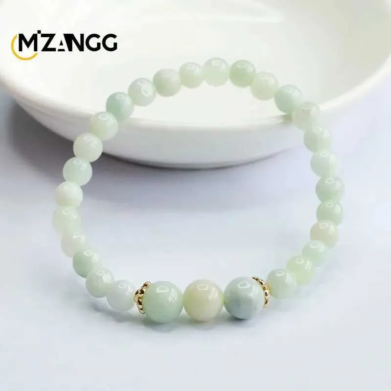 Cadeia natural A Bens Jadeite Bracelet Three Life Três Luxo Calhado de Luxo Jade String Lucky Amulet Para Homens e Mulheres Jóias Y240420