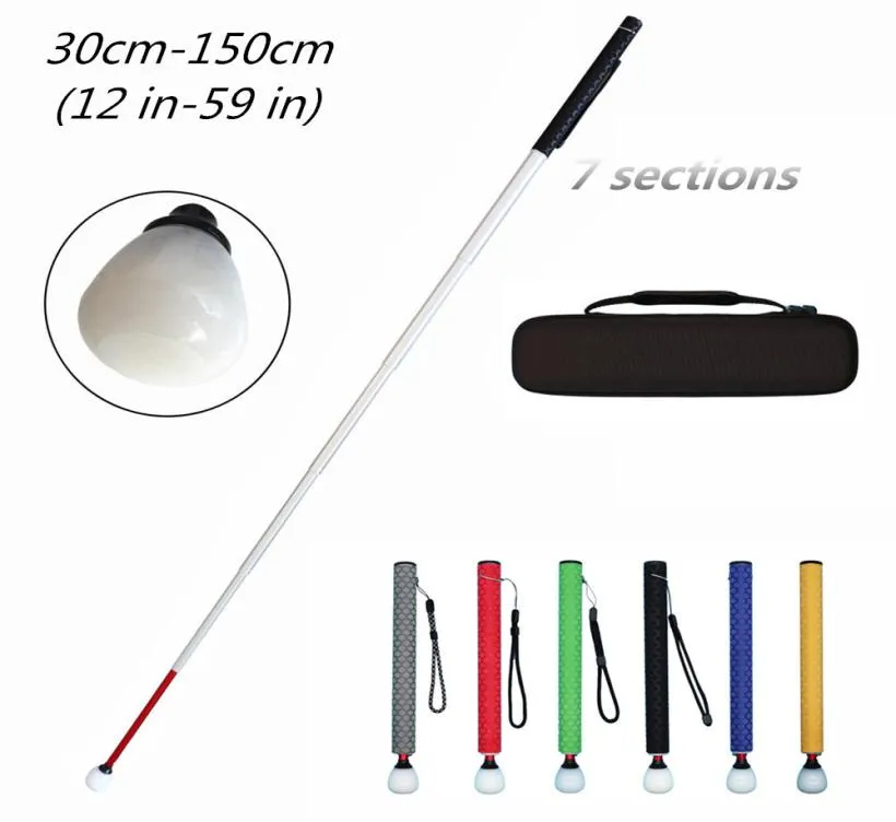 Cane aveugle télescopique en aluminium avec pointe roulante 30cm150cm 12 pouces59 pouces avec 2 pointes 2102268880771