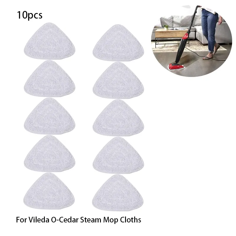 Accessoires 10 stks Vileda stoomreiniger dweilkussen voor vervangende Vileda Ocedar -serie Triangle Mop Doeken