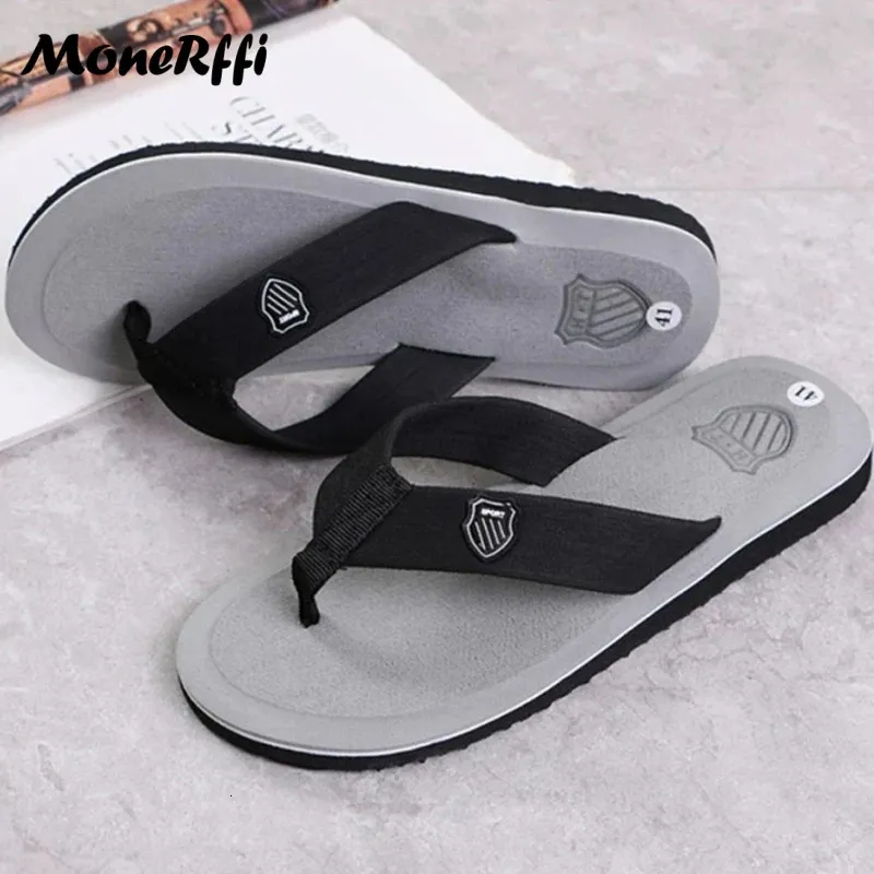 Casual Slippers For Men Flip Flops Beach Sandals Summer NonSlip Flat Slides Indoor House Shoes Male Slipper Man 240417