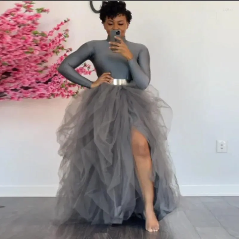 grey tutu dress long Gray A-line Tulle Long Prom Dress Gray A-line Formal Evening Dress US 4 / Custom Color