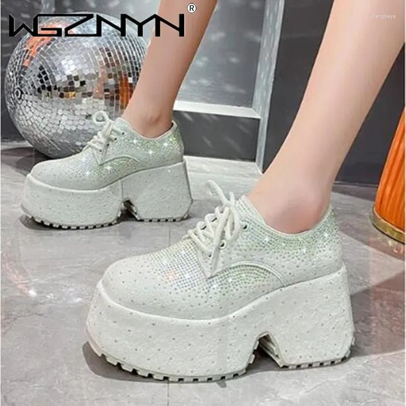 Casual Shoes 2024 Top Quality Sneakers Women Glitter Style Fashion Platform Platforms Tide Shine Bling Rhinestone