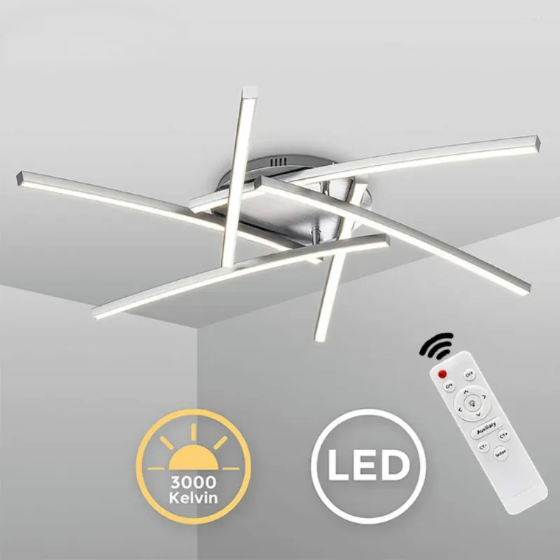 Luci a soffitto 42W Lampada moderna LED con illuminazione a telecomando Lampada a corto di montaggio a filo nero per camera da letto