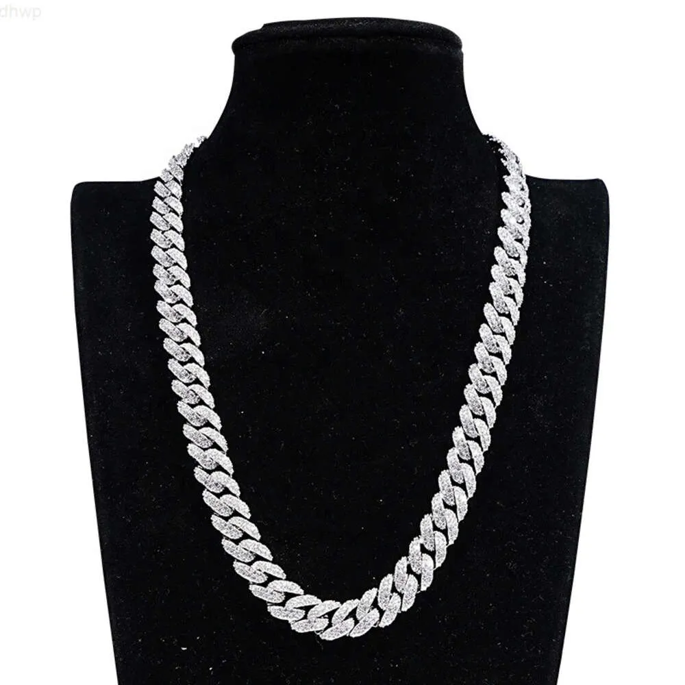 Bijoux fin de luxe 925 Vvs en argent sterling Moisanite Diamond Collier Collier Hip Hop Iced Out Cuban Link Chain