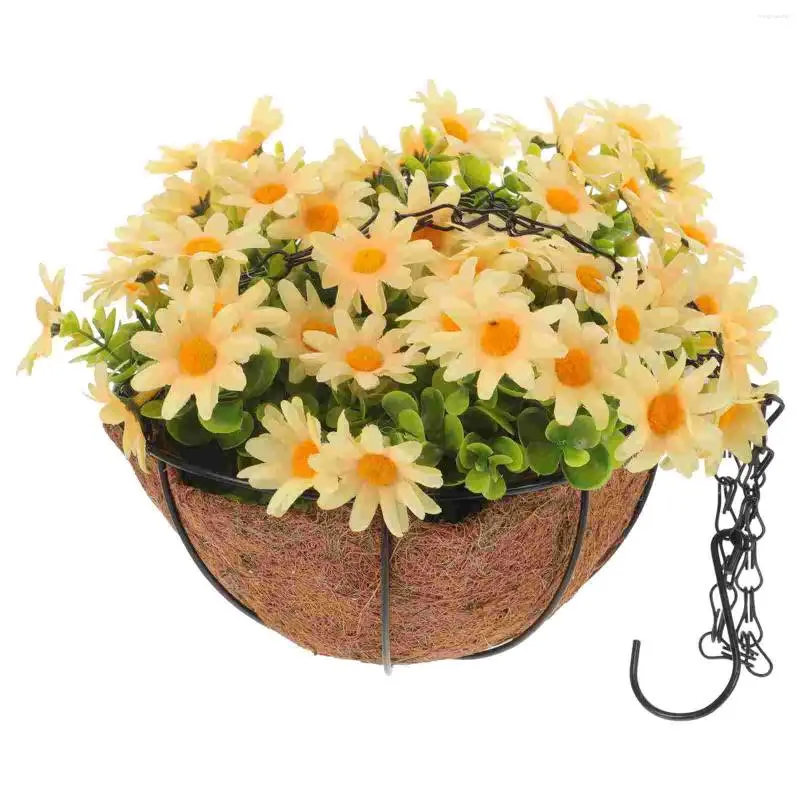 Dekorativa blommor läcka Proof Cup Artificial Flower Basket Elder Planterare Krukor Plastfoderkedja Blomkruka