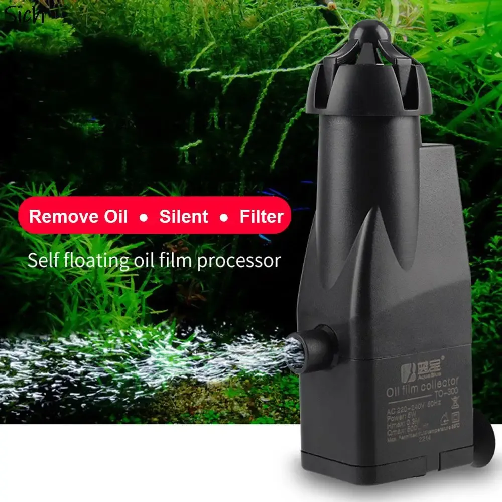 Riscaldamento Acquario Surface Olio Skimmer Filtro Mini Tank Auto Fish Rimuovere lo strumento di pellicola di olio 220 V Acquario