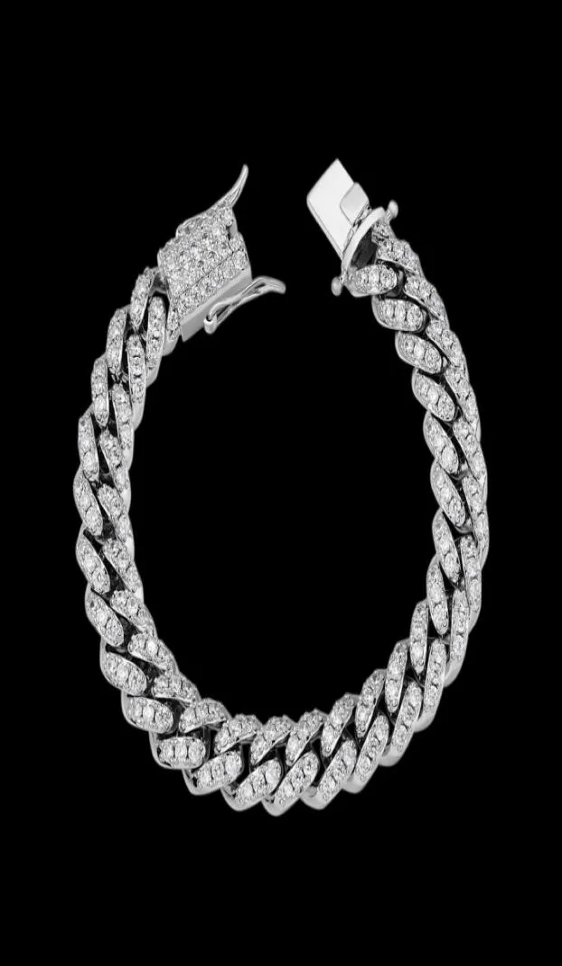 Bling Big Mens 925 Sier 18K Gold plaqué Moisanite Diamond Miami Cuban Link Chains Bracelets11535956070431