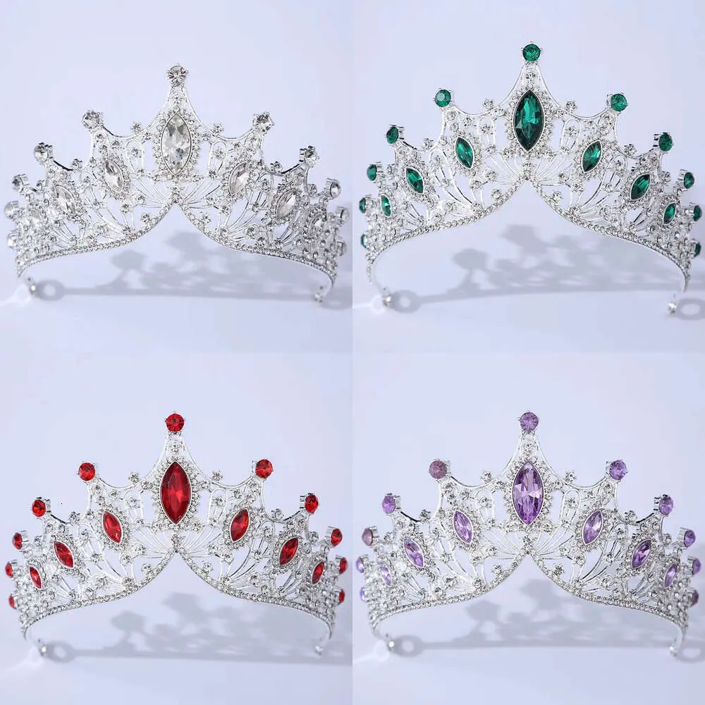 Kolor 17 Vintage księżniczka królowa Bridal Crown Crystal tiara dla kobiet impreza ślubna do włosów Akcesoria biżuterii