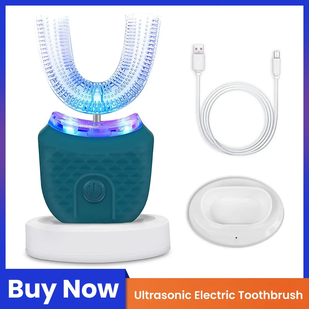 Brosse à dents Brosse à dents électrique ultrasonique Brosse à dents automatique adulte à 360 ° Full bouche blanchissure de charge sans fil brosse étanche