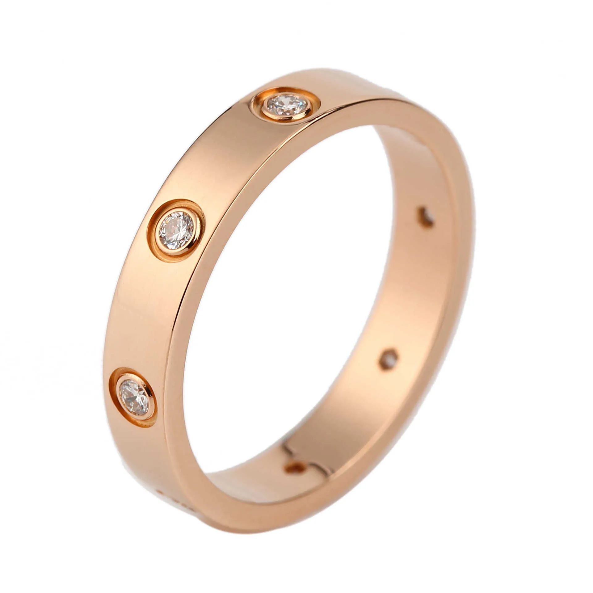Designer Popular Carter 6 diamond ring color love titanium steel electroplating 18K gold tide style