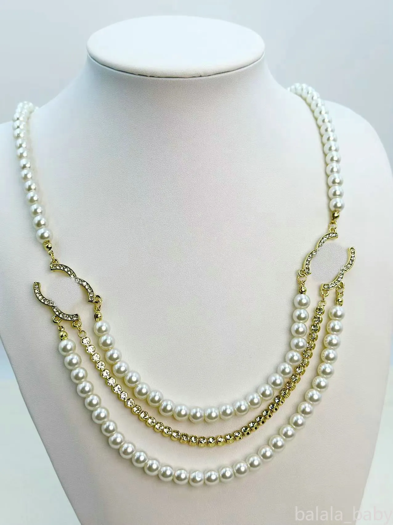 Designer halsband eleganta smycken pärlkedja choker halsband för kvinnors smycken tillbehör älskar gåva