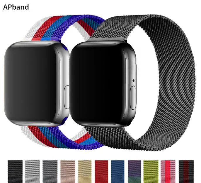 Sangle pour Apple Watch Band 44 mm 40 mm Iwatch 42 mm 38 mm Bracelet en métal en acier inoxydable Loop magnétique Apple Watch 3 4 5 6 SE6907107