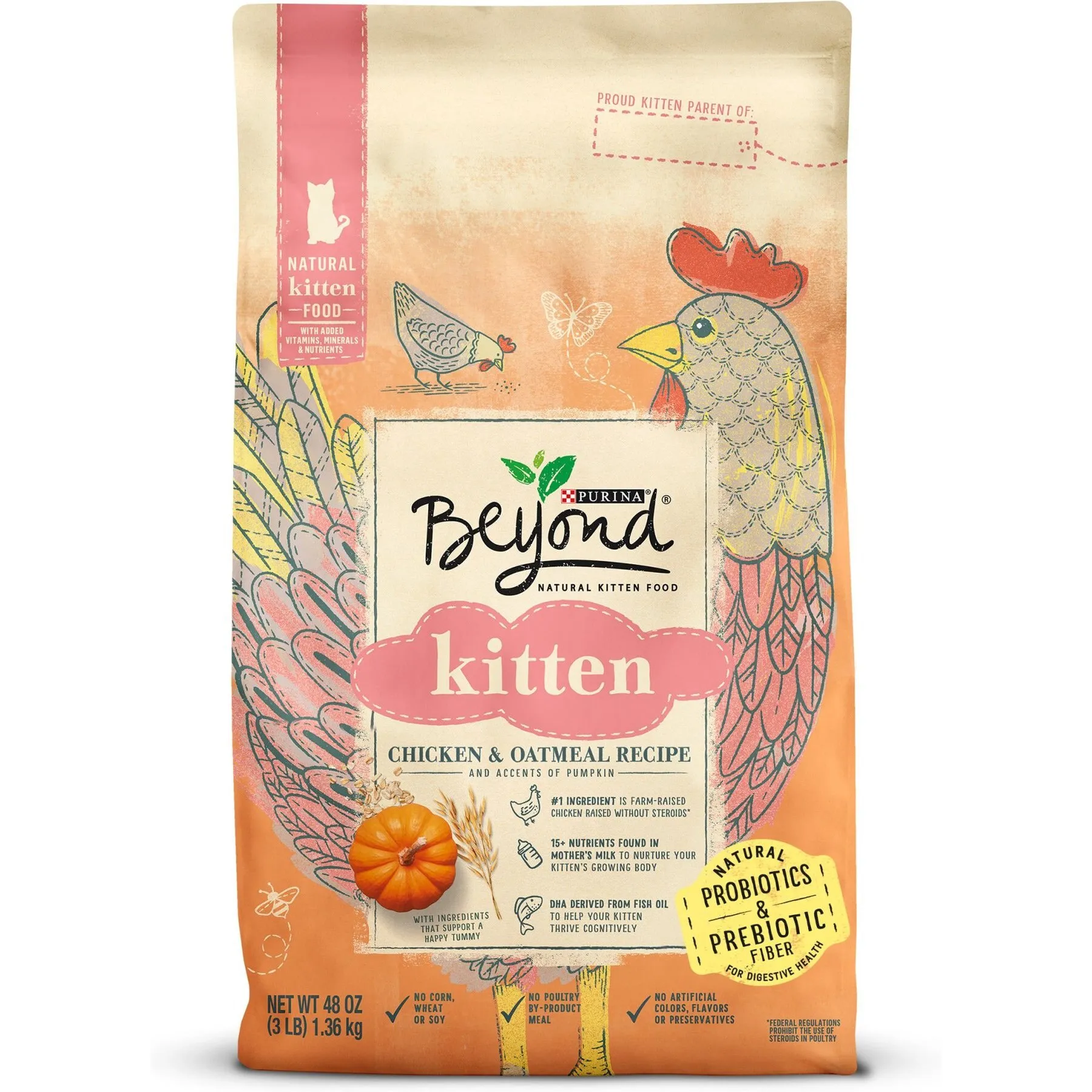 Healthy Stripped Kitten Food With Oat Fiber preview