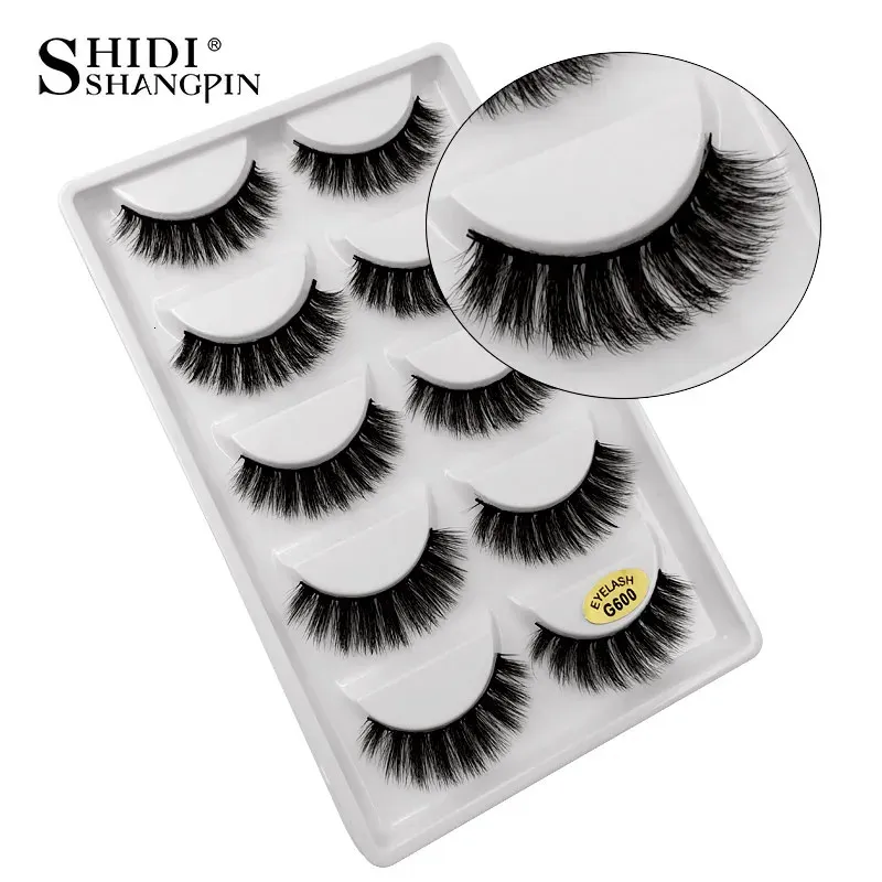 Shidishangpin 10 Boxes wholesale walsealelashes Natural long mink lashes 3d volume fake hand made make made make lash g600 240415