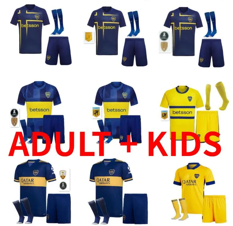 アダルトキット20 21 22 23 24 Boca Juniors de Rossi Soccer Jerseys 2021 2023 2024 2025 Carlitos Tevez Carlitos Maradona Cavani Roman Salvio Abila Man Kits Football Shirt