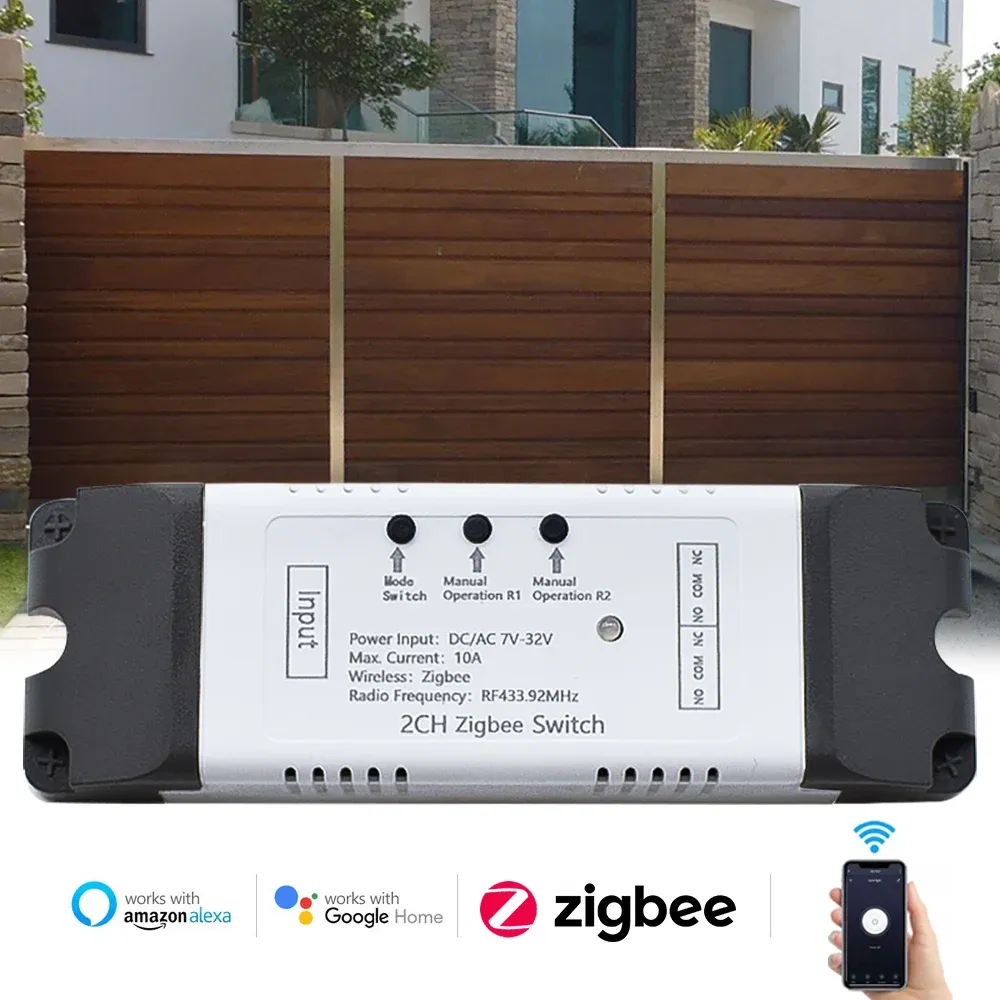 Control ZIGBEE Garage Door Opener Gate Control WIFI Controller Smart Switch 24V Relay Module Timer Gateway Hub Required Alexa Compatible