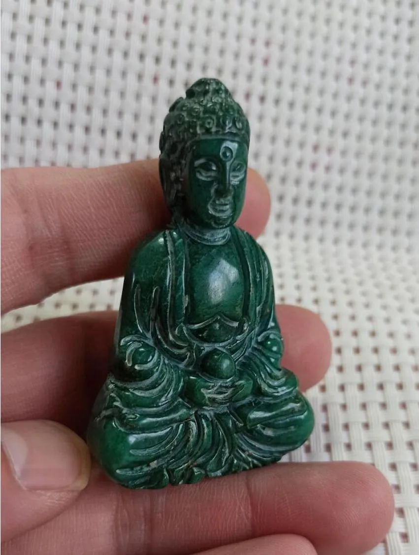 Naturalny pokaz Jade Green Buddha wisiorek Deli bardzo 0123453253056