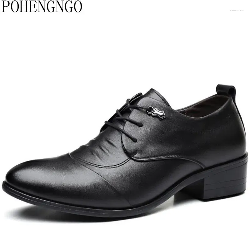Men's Dress Shoes White Oxfords Genuine Split Leather Pointed Toe Lace-Up  with 6cm Hidden Heel from Dhgate Dress Shoes - price 74.89