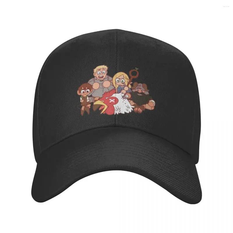 Beretti uomini donne dungeon meshi berretto anime giapponese tappi di baseball curvi poliester deliziosi con cappelli sole traspirante camionista traspirante