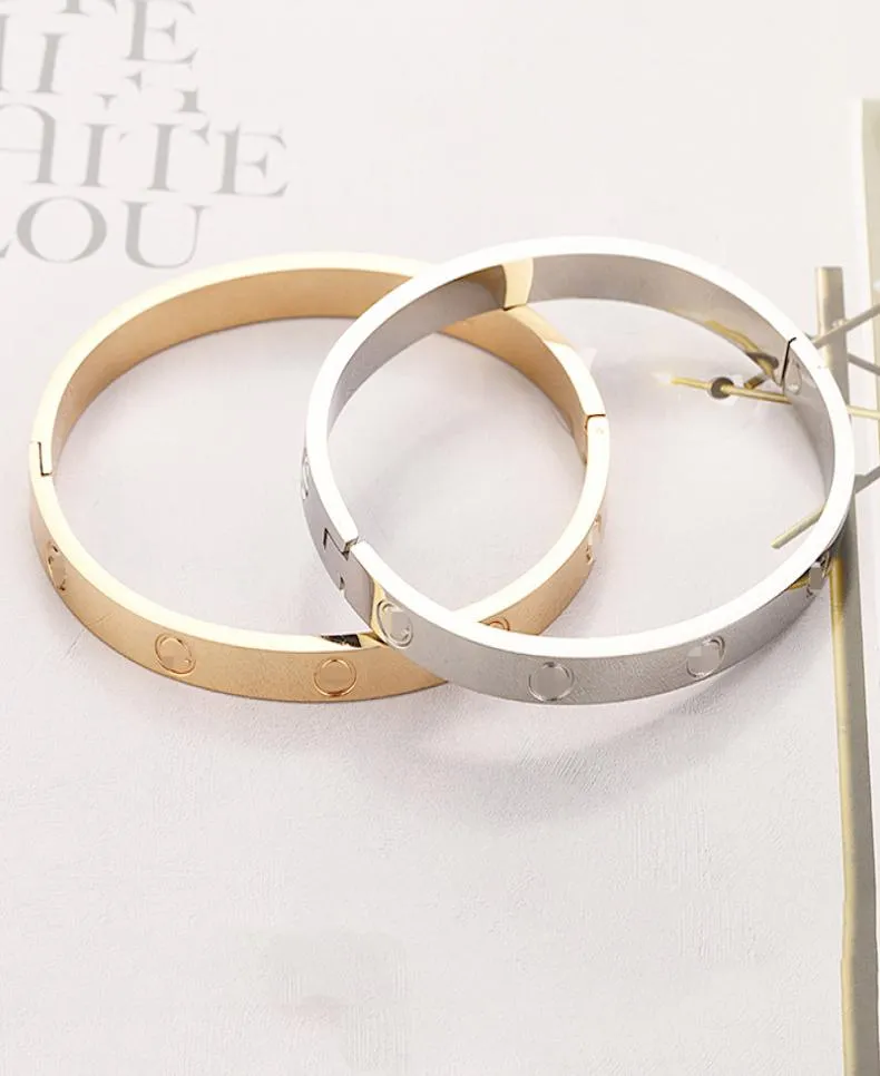 logo Screw bracelet women stainless steel gold bangle Can be opened couple simple jewelry gifts for woman Accessories whole ch3932672