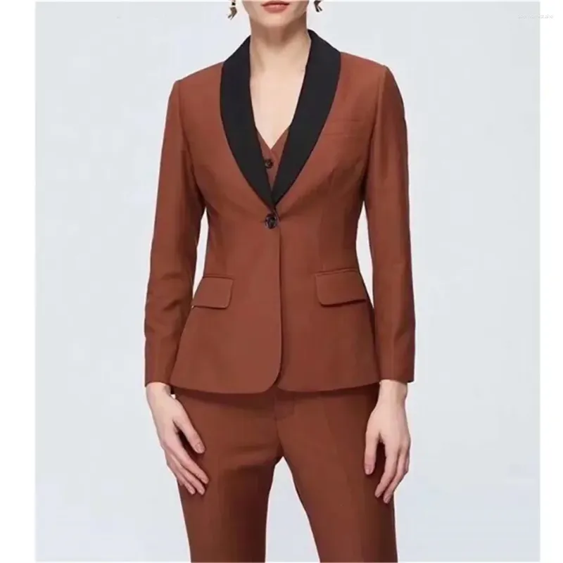 Abiti da uomo femminile blazer blazer terno giacca pantaloni gilet pezzetto singolo a scialle nero a scialle di outwear in uscita costume di moda