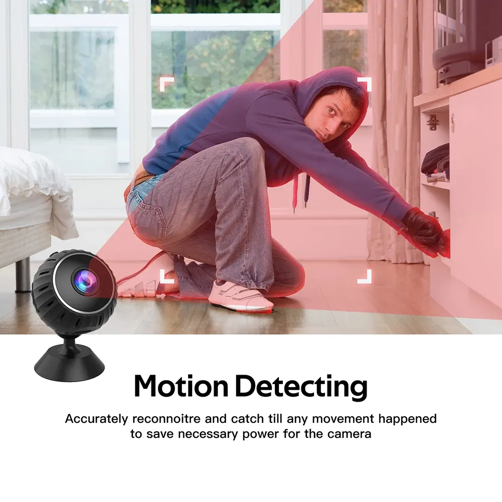 Lens Ultra Small Cam HD 1080P Wireless Indoor Camera Built in Microphone Real Time Monitoring Remote Viewing for Office Car Home