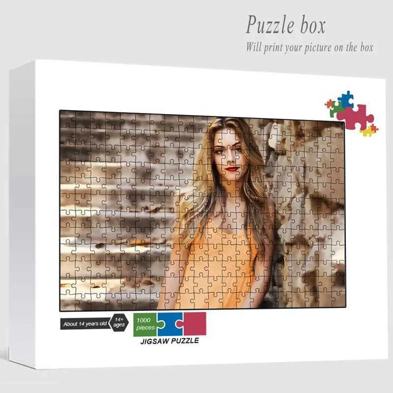Custom Puzzle 300/500/1000 PCS Jigsaw Personalised Add Text Photos Xmas Presents