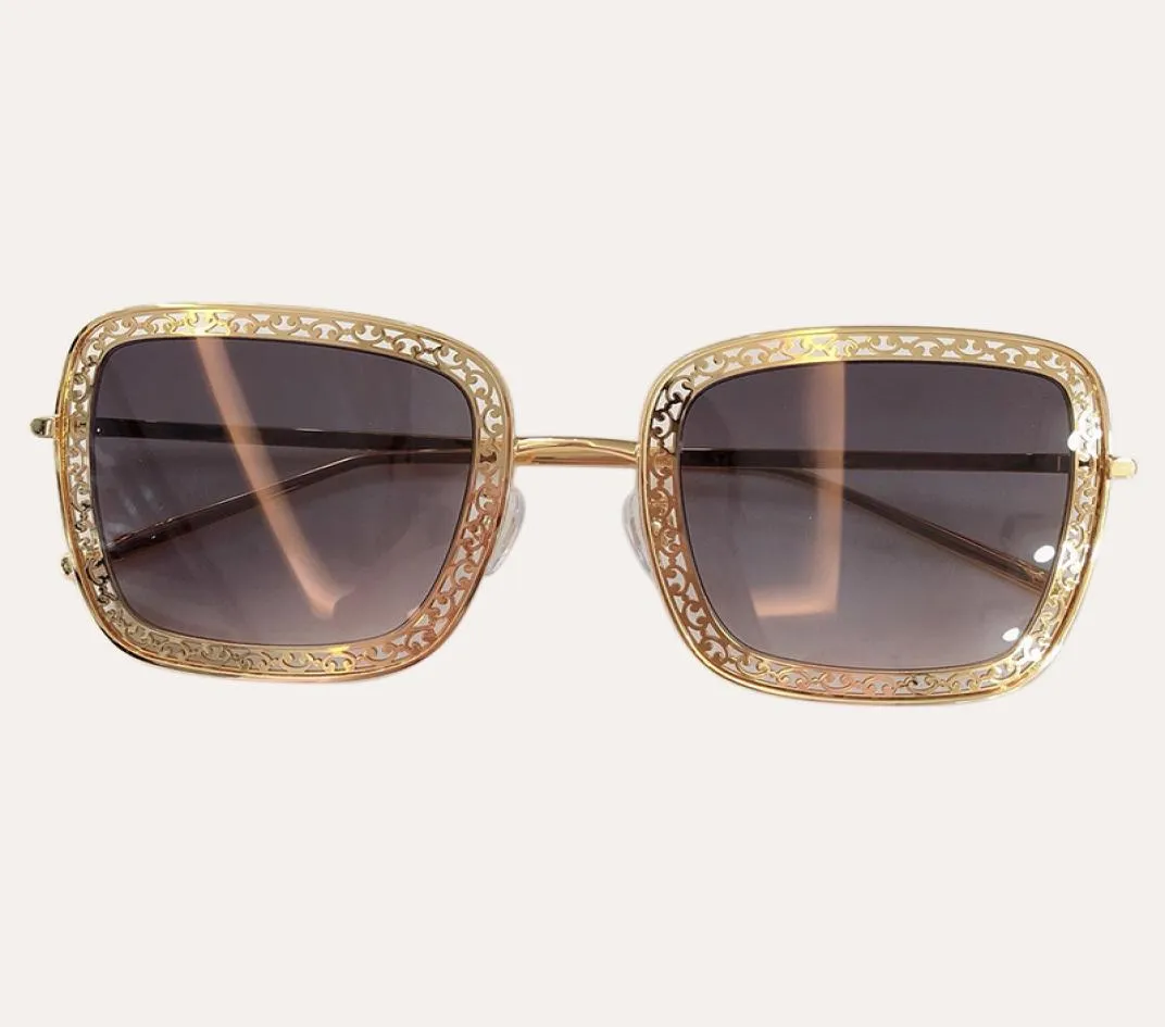 2019 Neue Quadrat -Sonnenbrille Frauen Marke Designer Retro Metal Hollow Out Frame Sungläser Luxusschatten Frau UV4001384653