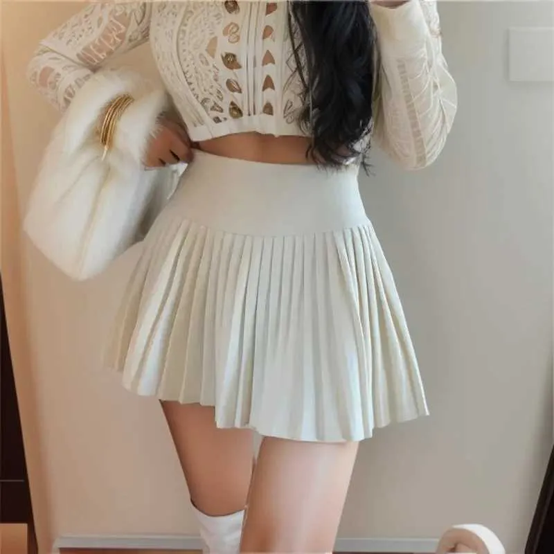 Skirts Summer High Waist Womens Sexy Mini Skirts Side Zipper Vintage Pleated Skirt Korean dent White Tennis Skirts Short Black Y240420