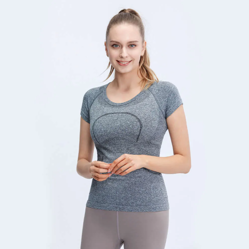 Lu Yoga Roupos Designer Mulheres de alta qualidade Camisetas de moda de luxo Sports Tech Sports Camiseta de manga curta Camiseta correndo fitness de fitness traje externo