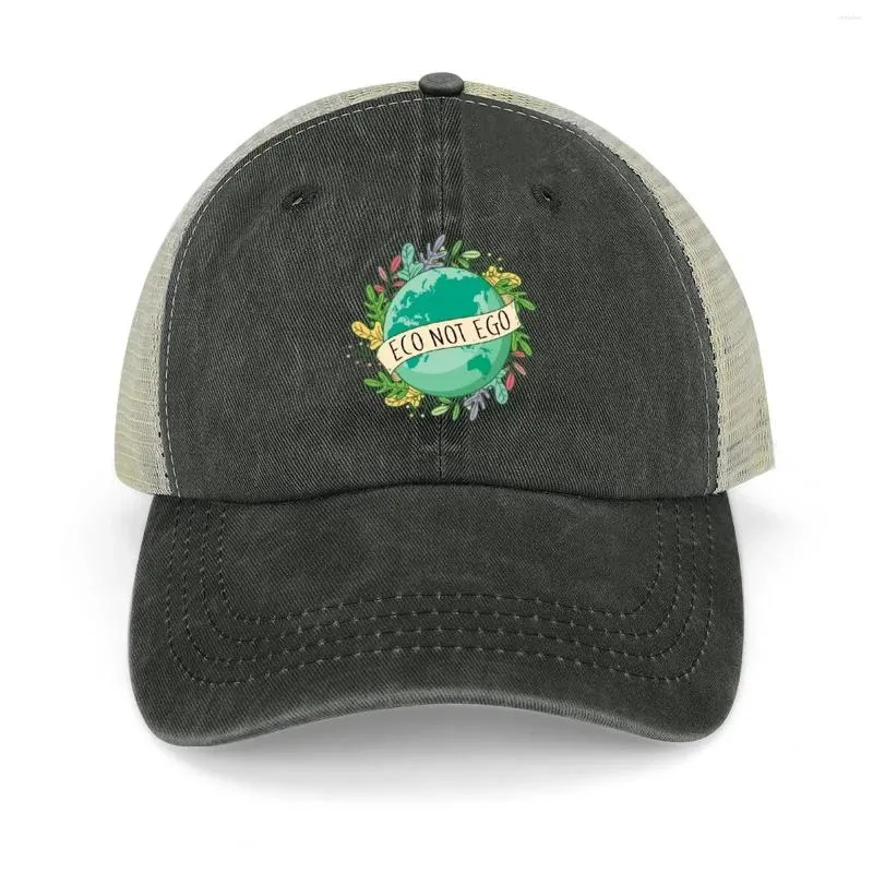 Ball Caps Eco Not Ego Earth Day - Climate Change Awareness Cowboy Hat Drop Brand Man Vintage For Women Men's