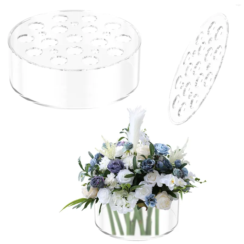 Vazen Acryl -bloemvaas voor centerpieces Clear Round Holder Low met 16 Big