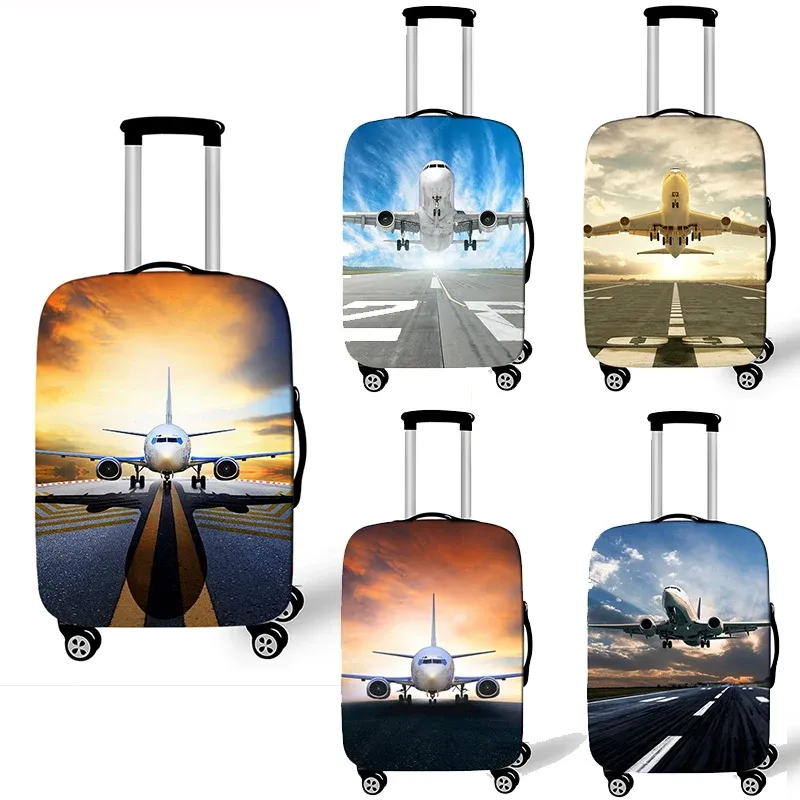 Accessoires Airplane Print Buggage Cover Accessoires Couvertures de valises élastiques Le vol pour Travel Antidust Trolley Case de protection Couvrettes