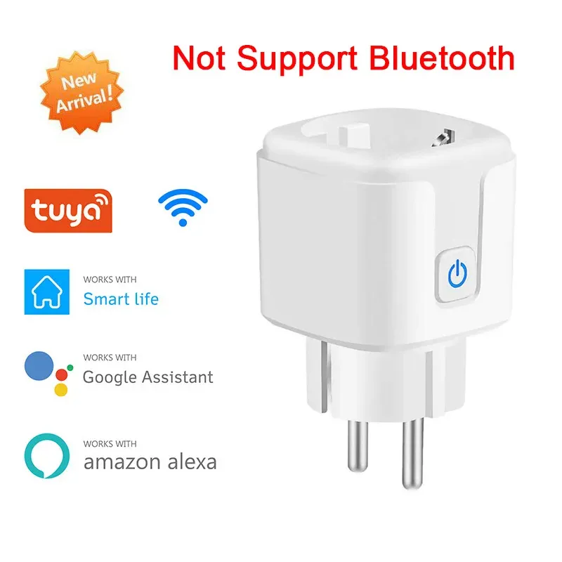 Подключаемые плагины Smart Plug Wi -Fibluetooth сокет сокет Eu 16a Функция времени мониторинга мониторинга Tuya SmartLif
