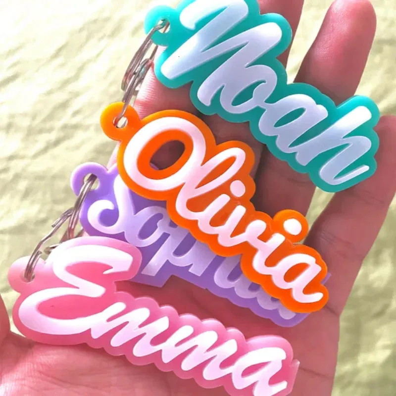 Custom Keychain Keychain Ideas 3d Printed DHQH Acrylic Name
