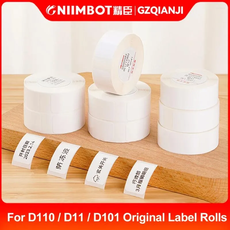 Niimbot Official D110 D11 D101 Label Sticker Paper 1 Roll Thermal Adhesive White Waterproof Anti-Oil Papers