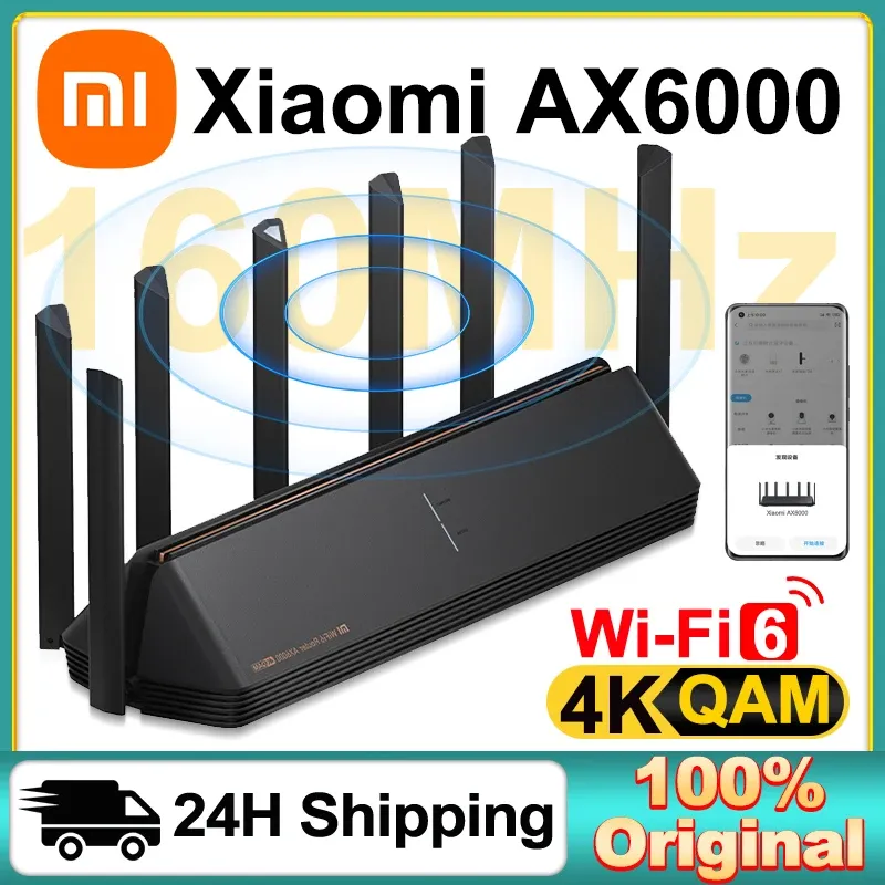 Router Xiaomi Ax6000 WiFi Router Signal Booster erweitern Gigabit -Verstärker WiFi 6 Nord VPN Mesh 5GHz WiFi Repeater Router für Smart Home