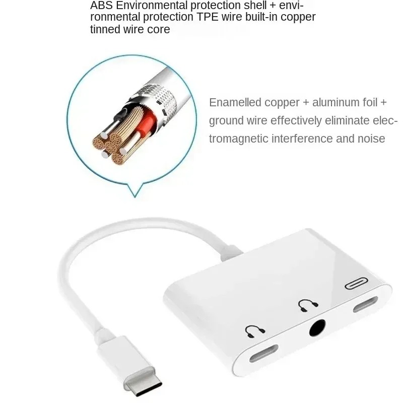 Adaptateur de cartes sonores professionnels de haute qualité pour le streaming en direct sur les téléphones mobiles avec un adaptateur de casque de convertisseur trois en un