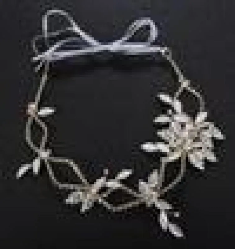 Die neueste Hochzeitskristall -Stirnbandhaarkette für Frauen handgefertigtes Brauthaar Vine Schmuck für Braut -Tiaras und Kronen JCG0213231541