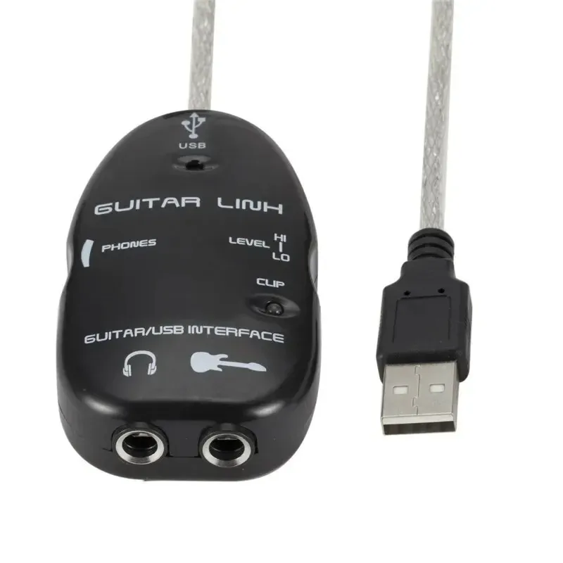 Adaptador de gravação de cabo USB Adaptador de som do som do tocador de tocador Efeitos da interface link de guitarra de guitarra de guitarra