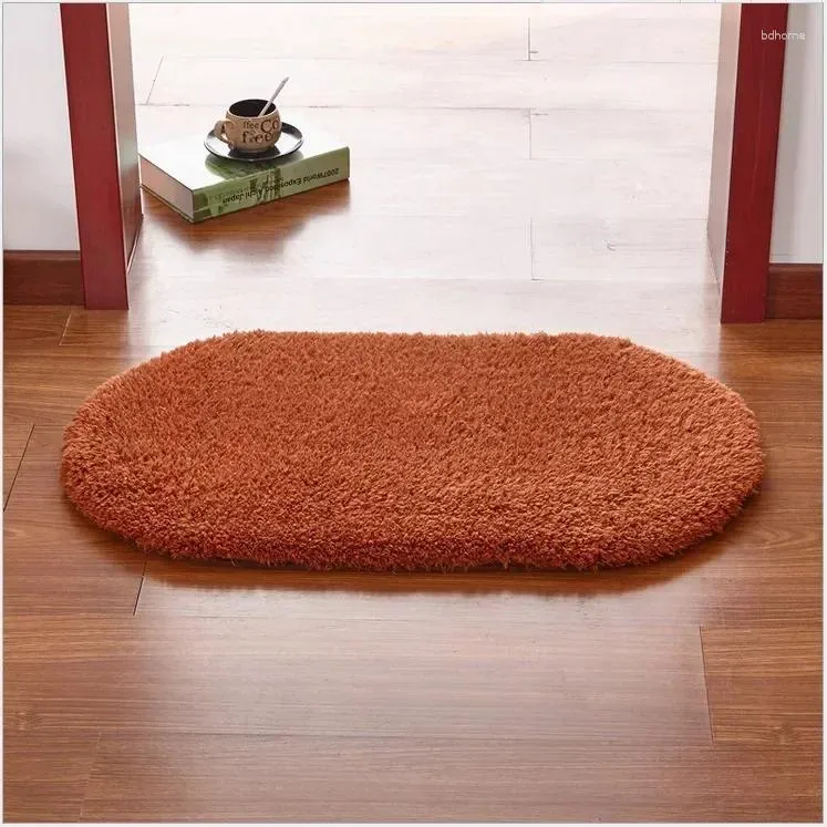 Carpets Thicken Oval Bedside Table Wool Living Room Carpet Bedroom Absorbent Mat White