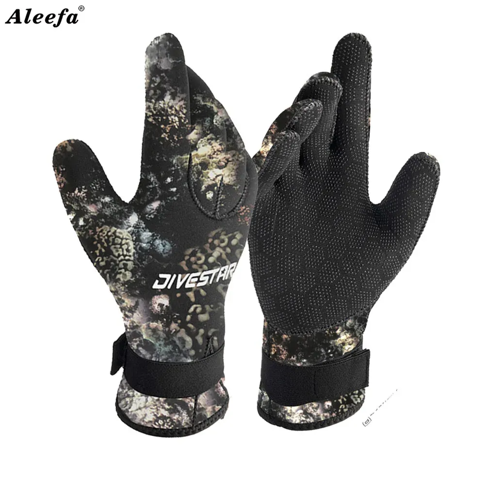 Accessories Camo Diving Gloves 3mm/5mm Neoprne with Belt Spearfishing Gloves for Scuba Diving,,snorkeling Fishing Water Sport Gloves