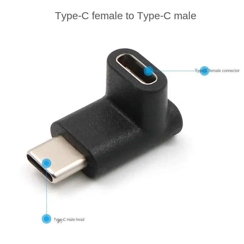 2024 Adaptateur mâle de type-C mâle à femme USB31 M / F Angle droit 90 degrés USB Charging Extension Adaptateur pour les données Synchronisation audio et transfert vidéo - Pour le câble d'extension de type C